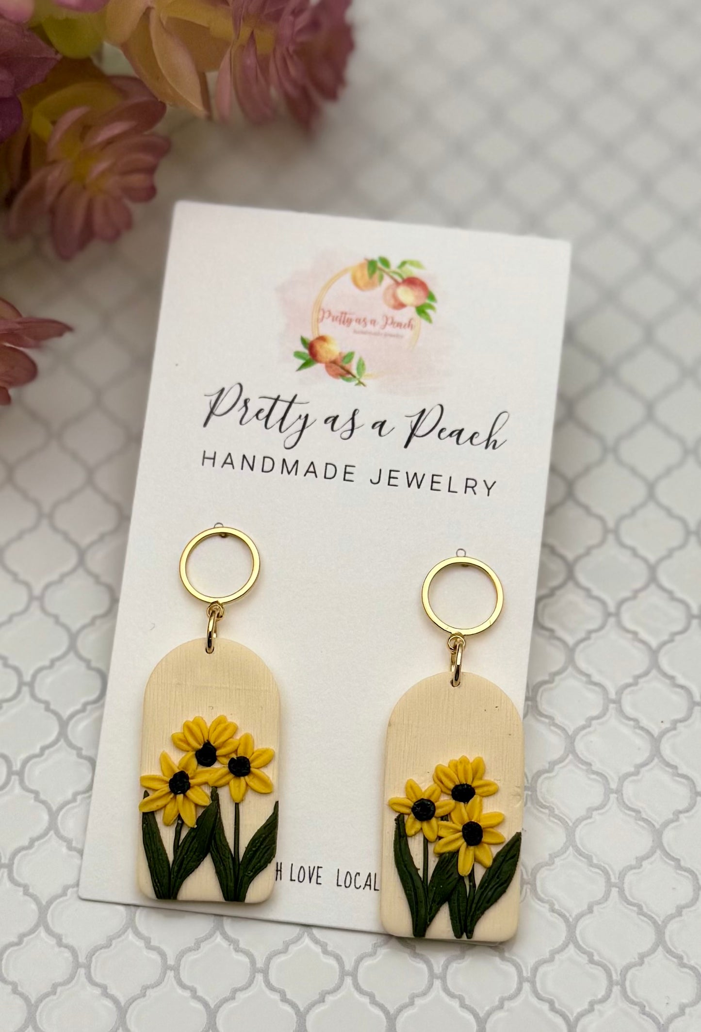 Black-Eyed Susie Handcrafted Polymer Clay Earrings – Inspired by My Beloved Mom